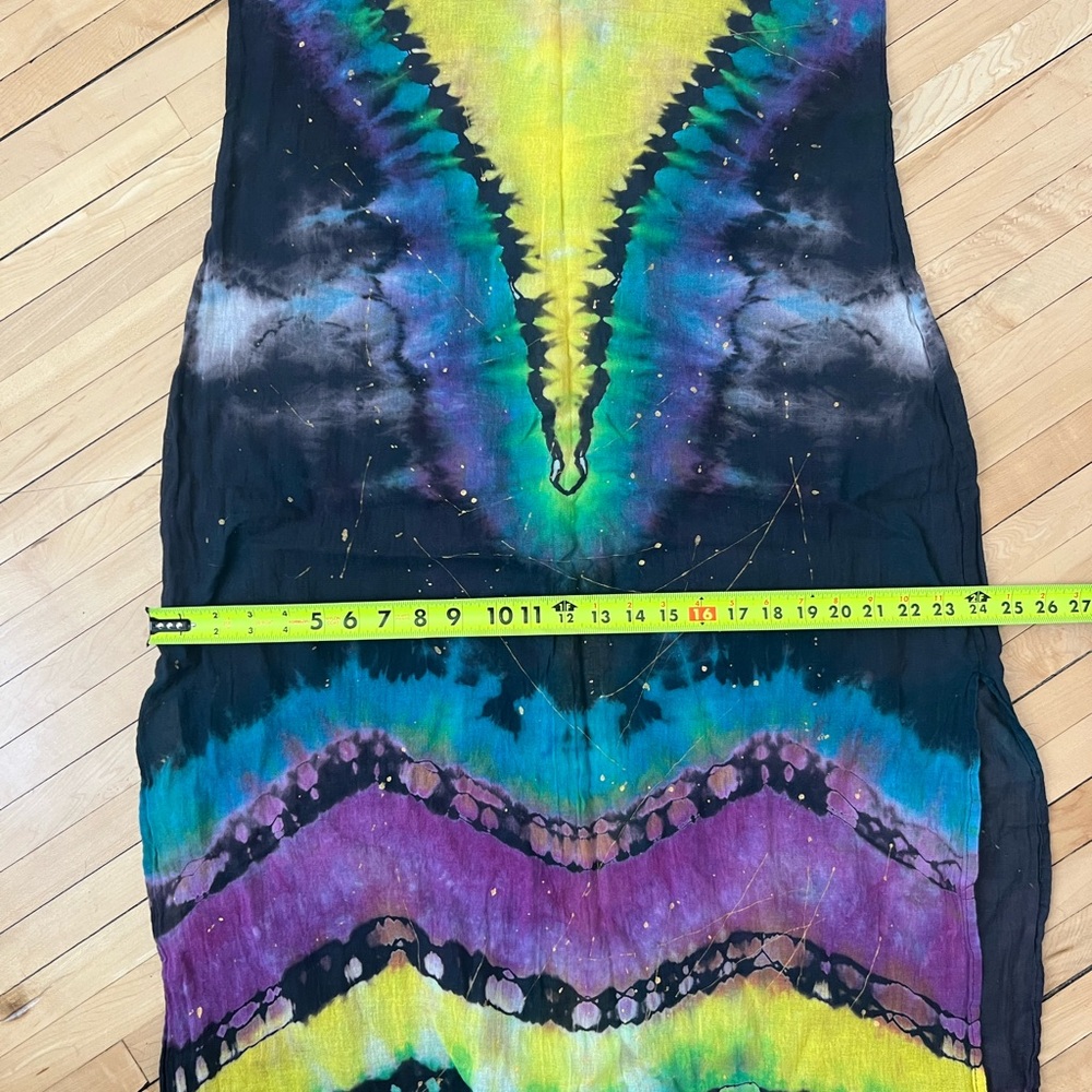 One-of-a-Kind Hand-Dyed Maxi Dress • Sayulita Mexico • Side Slits - Reversible - Picture 5 of 6